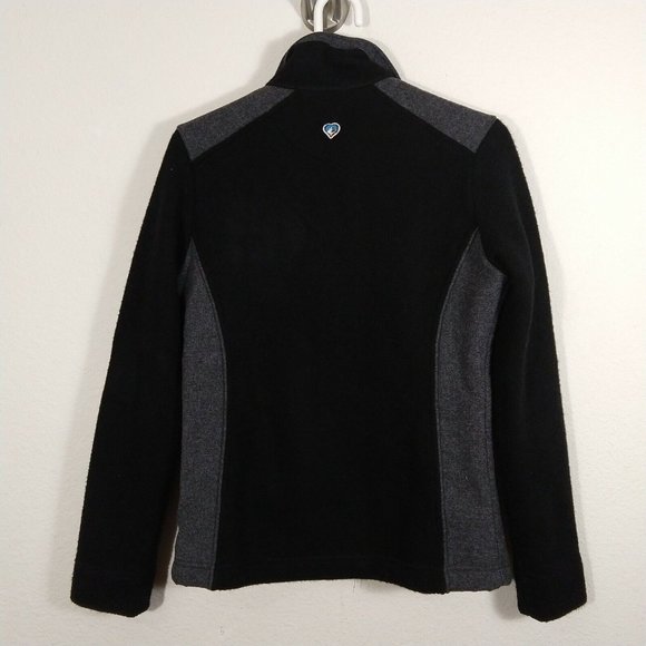 Kuhl Women’s Alfpaca Fleece Full Zip Jacket Black Gray Firestone Walker Size S - Picture 2 of 8